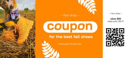 Fall Fever Sale Announcement Coupon 3.75x8.25in Design Template