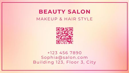 Beauty Salon Ad with Illustration of Female Hands Business Card US Design Template