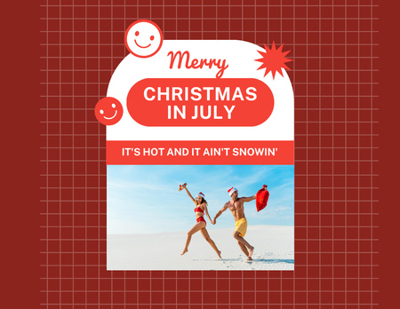 Christmas in July with Happy Couple by Sea Flyer 8.5x11in Horizontal Design Template