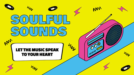Plantilla de diseño de Anuncio de evento musical con radio Youtube Thumbnail 