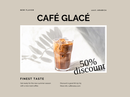 Delicious Iced Coffee Poster 18x24in Horizontal Design Template