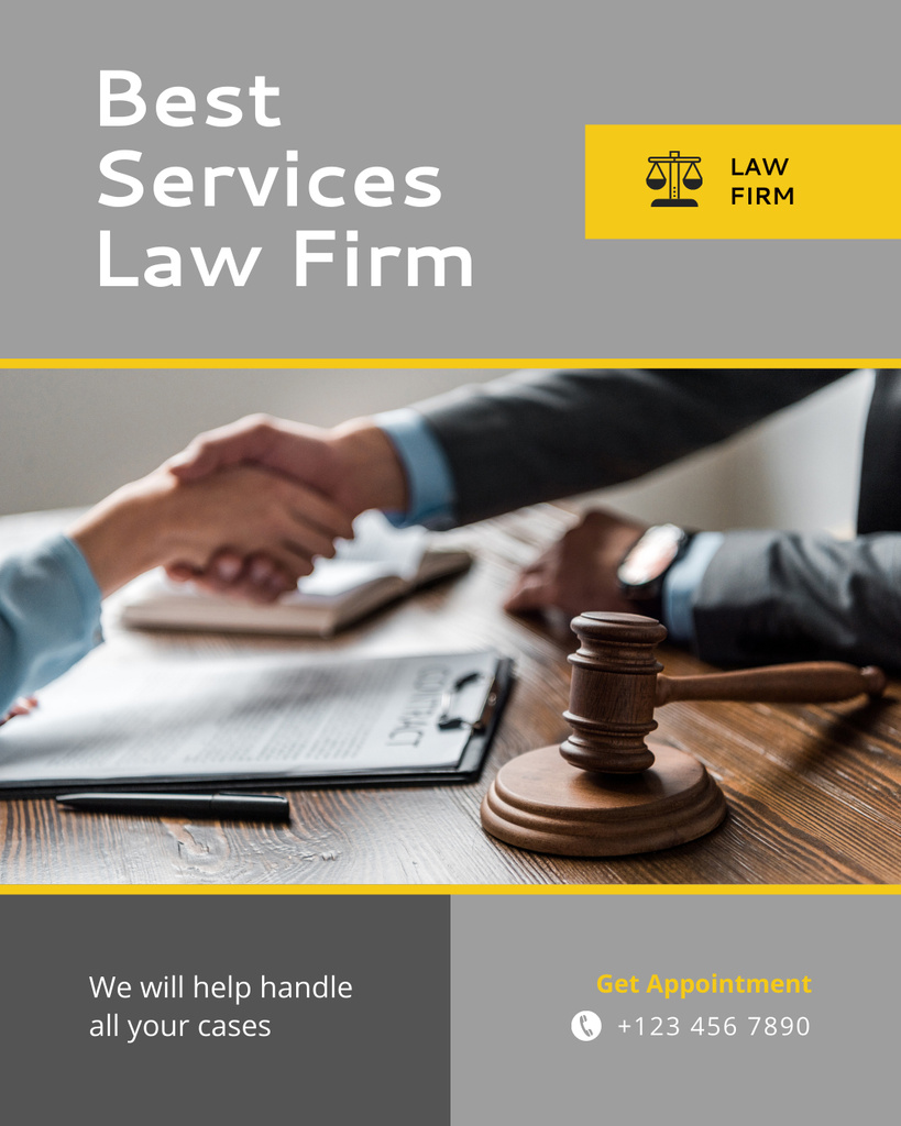 Offer of Best Law Firm Services Instagram Post Vertical Modelo de Design