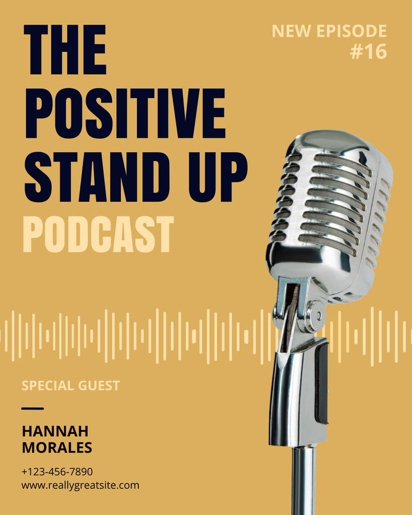Template di design Invitation to Positive Stand-Up with Microphone Instagram Post Vertical