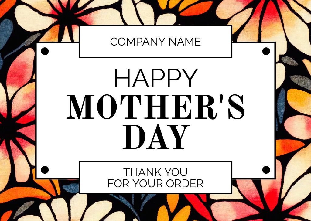 Mother's Day Offer with Floral Pattern Card Design Template