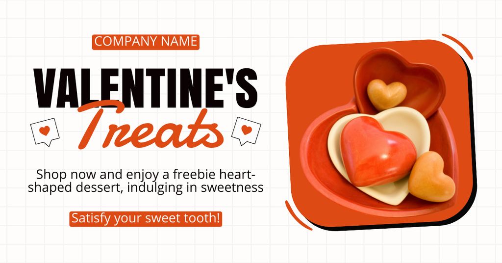 Unforgettable Valentine's Day Treats And Candies Offer Facebook AD Modelo de Design