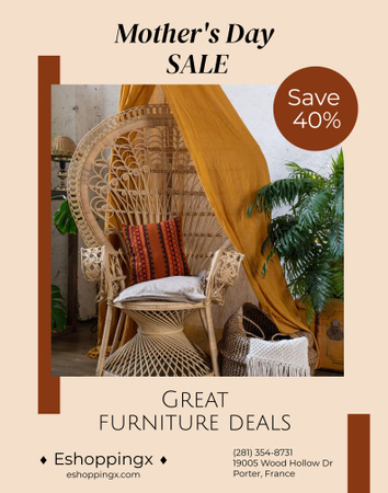 Furniture Sale on Mother's Day Poster 22x28in Design Template