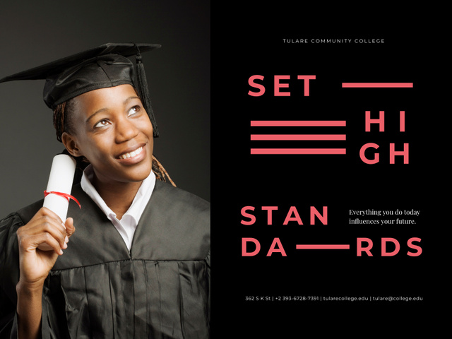 Happy Smiling Graduate holding Diploma Poster 18x24in Horizontal Tasarım Şablonu
