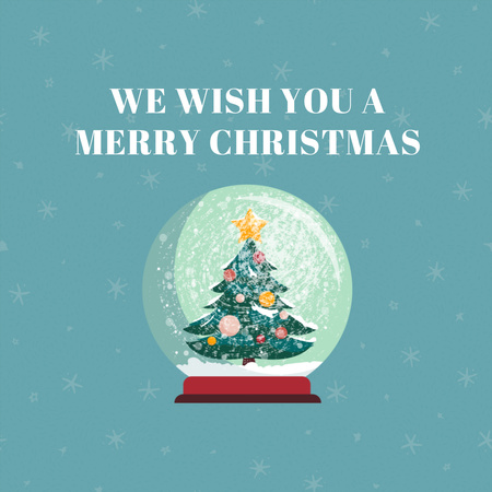 Christmas Holiday Greeting with Festive Toy Tree Instagram Design Template