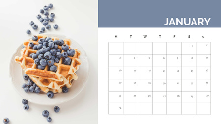 Plantilla de diseño de Delicious Desserts and Cakes Calendar 
