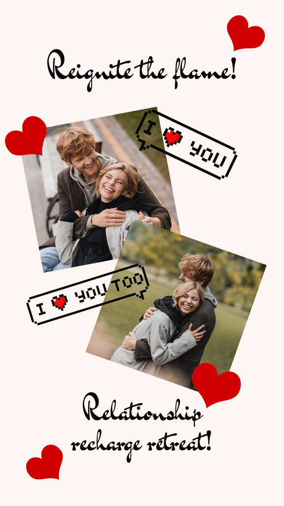 Romantic Photos from Date of Couple in Love Instagram Story Design Template