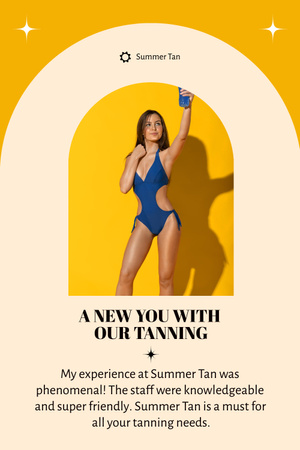 Ontwerpsjabloon van Pinterest van Tanning Lotion Ad