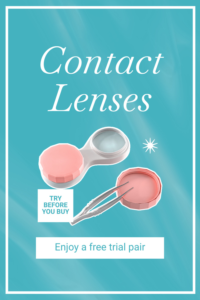 Ontwerpsjabloon van Pinterest van Sale of Contact Lenses and Accessories