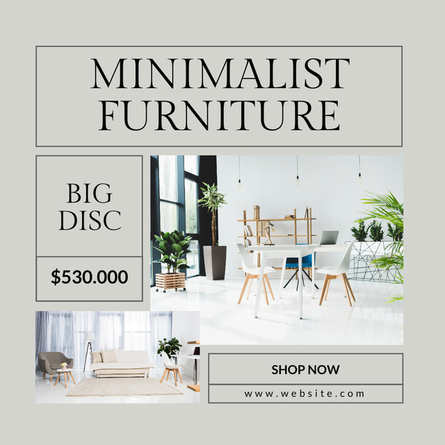 Designvorlage Minimalist Furniture Discount Offer für Instagram