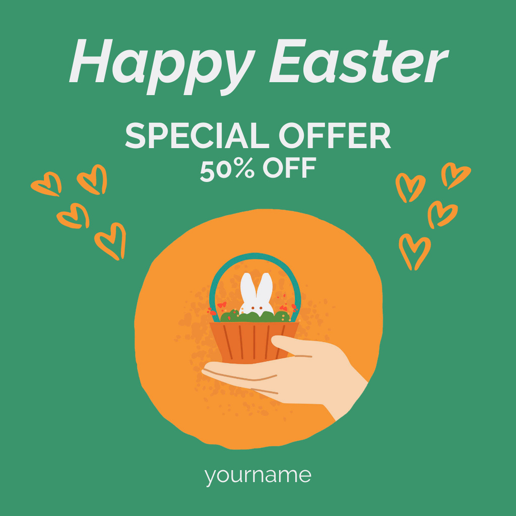 Easter Holiday Special Offer Instagram Πρότυπο σχεδίασης