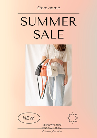 Summer Sale Promotion of Bags and Accessories Poster 28x40in Design Template