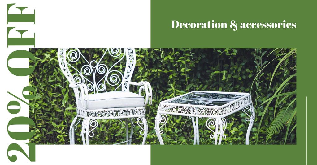 Elegant White garden Furniture Facebook AD – шаблон для дизайна