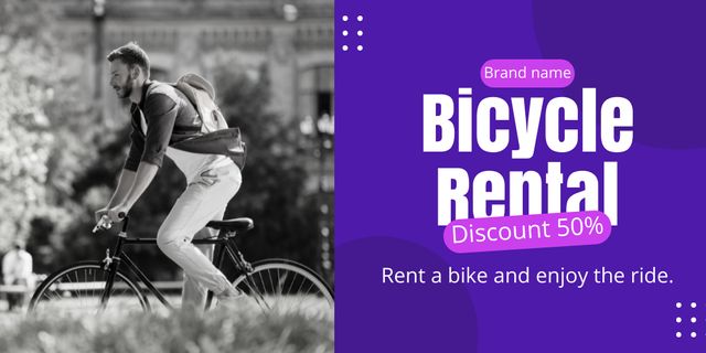 Rental Bikes Discount for City Tours Twitter Design Template