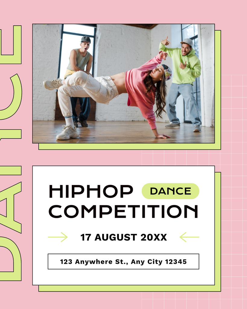Designvorlage Ad of Hip Hop Competition für Instagram Post Vertical