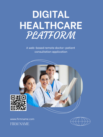 Digital Healthcare Services Poster USデザインテンプレート