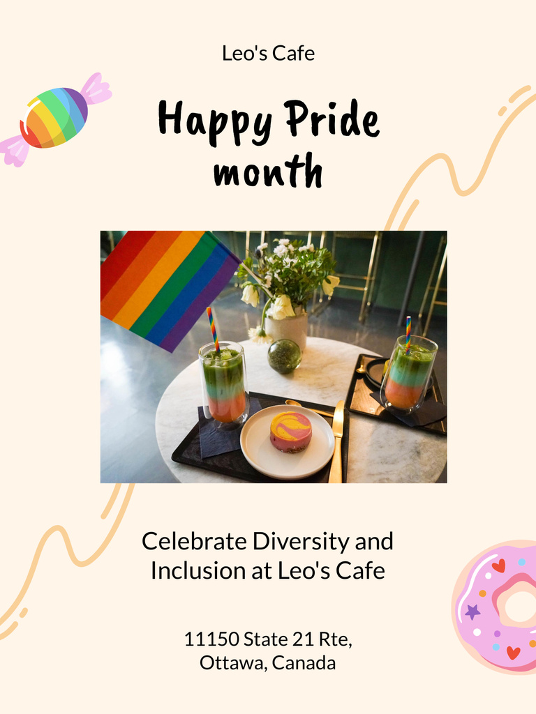 Ontwerpsjabloon van Poster US van LGBT-Friendly Cafe Invitation