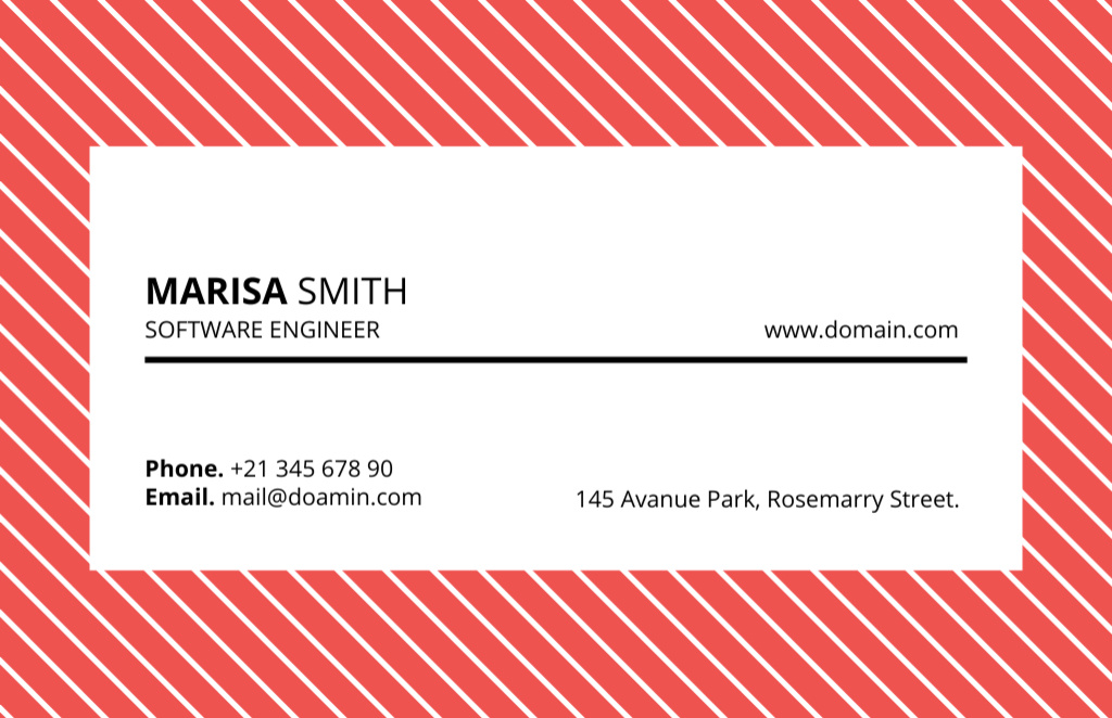 Professional Software Engineer Services Offer Business Card 85x55mm Design Template