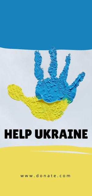 Motivation of Helping Ukraine with Yellow and Blue Colors Flyer DIN Large Design Template