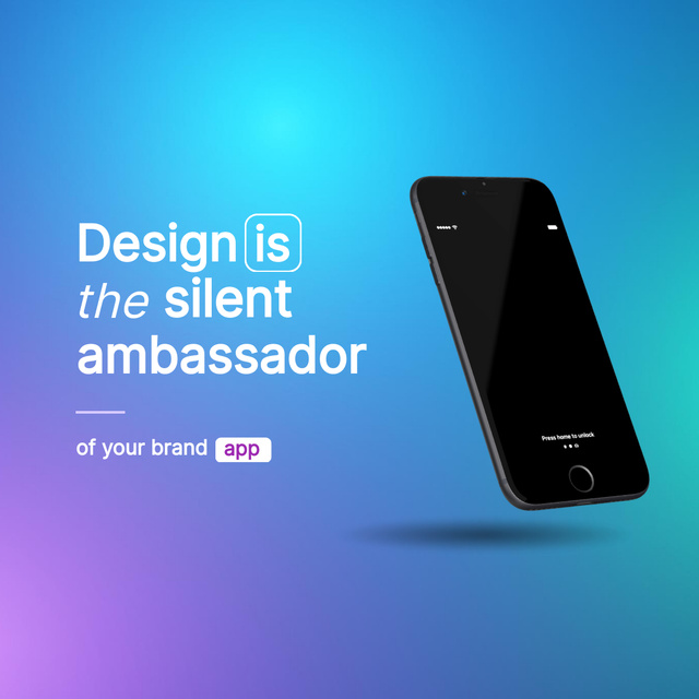 New App Announcement with Modern Phone Animated Post Modelo de Design