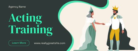 Platilla de diseño Offer of Training with Actors in Medieval Costumes Facebook cover