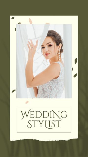 Wedding Stylist Services for Beautiful Brides Instagram Story Πρότυπο σχεδίασης