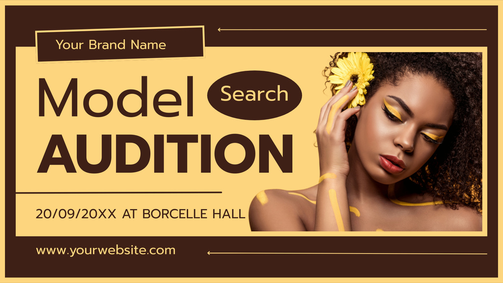 Designvorlage Announcement of Search for Models on Brown für FB event cover