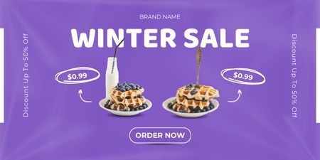 Plantilla de diseño de Waffle Winter Sale Announcement Twitter 