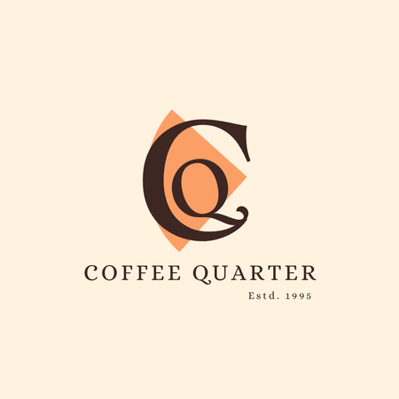 Emblem of Coffee Shop on Pastel Logo 1080x1080pxデザインテンプレート