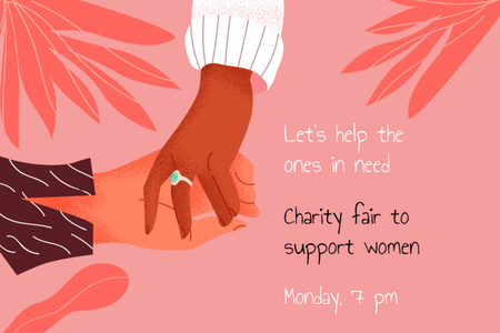 Charity Event to Support Women Announcement Postcard 4x6in Design Template
