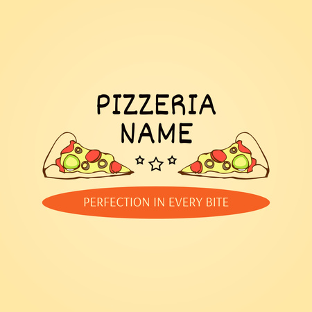 Pizzeria Promotion With Pizza Slices And Slogan Animated Logo Tasarım Şablonu