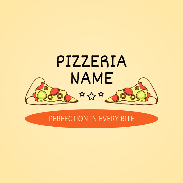 Plantilla de diseño de Pizzeria Promotion With Pizza Slices And Slogan Animated Logo 