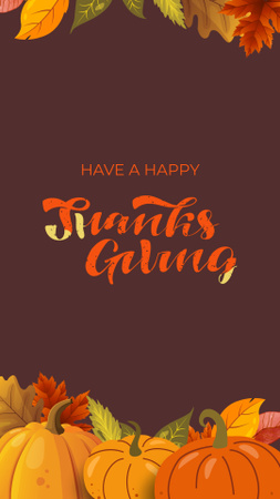 Modèle de visuel Salutation colorée et réconfortante pour le jour de Thanksgiving - Instagram Video Story