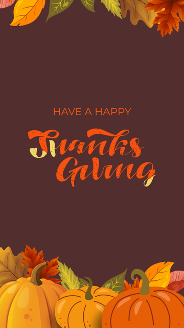 Template di design Colorful And Heartwarming Thanksgiving Day Greeting Instagram Video Story