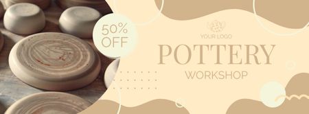 Discount on Pottery Craft Items Facebook cover Design Template