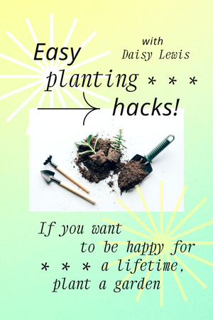 Ontwerpsjabloon van Pinterest van Planting Hacks Ad