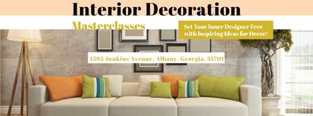 Template di design Masterclass of Interior decoration Facebook cover