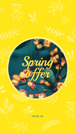 Spring Offer with Buds on Tree Instagram Story Πρότυπο σχεδίασης
