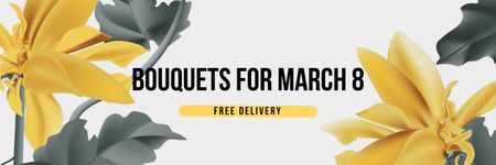 Bouquets Sale for Women's Day Twitter Design Template