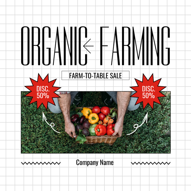 Sale of Fresh and Organic Farming Goods Instagram Design Template