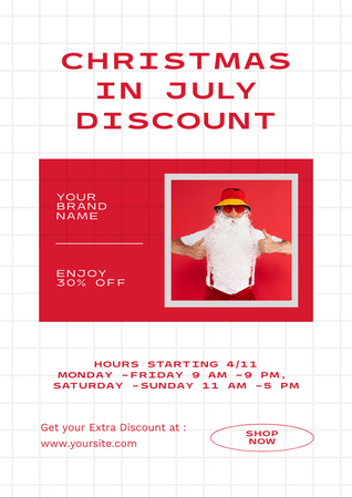 Christmas Sale Announcement in July Flyer A4 Design Template