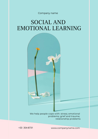 Plantilla de diseño de Anuncio de aprendizaje social y emocional Poster 