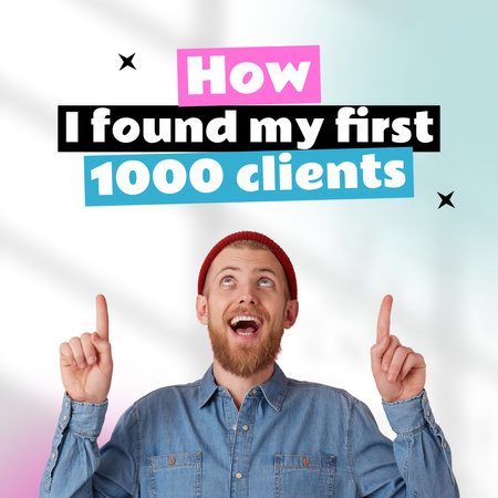 Platilla de diseño Entrepreneur's Story Of Success In Finding Clients Animated Post