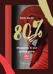 Fashion Sale with Woman Dressed in Red