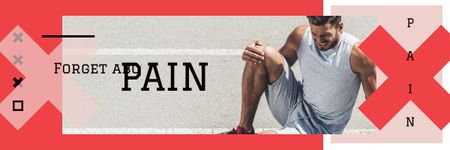 Platilla de diseño Man Suffering from Knee Pain Email header