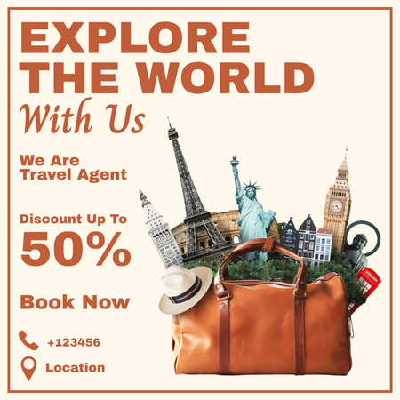 Modèle de visuel World Tours Booking Offer - Instagram
