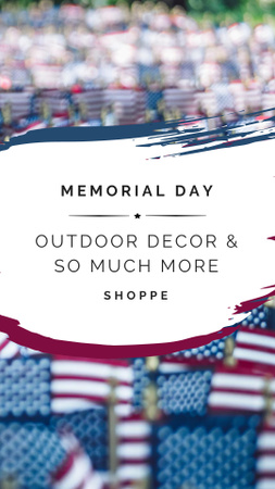 Memorial Day Outdoor Decor Sale Instagram Story Design Template